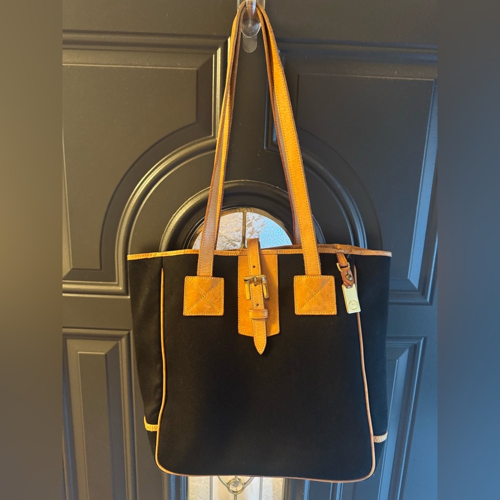 Dooney & Bourke Black and Tan Tote Bag
